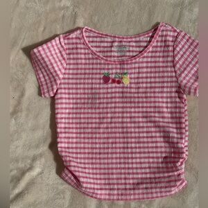 Garanimals Pink and White Striped Tee with Fruit Design
